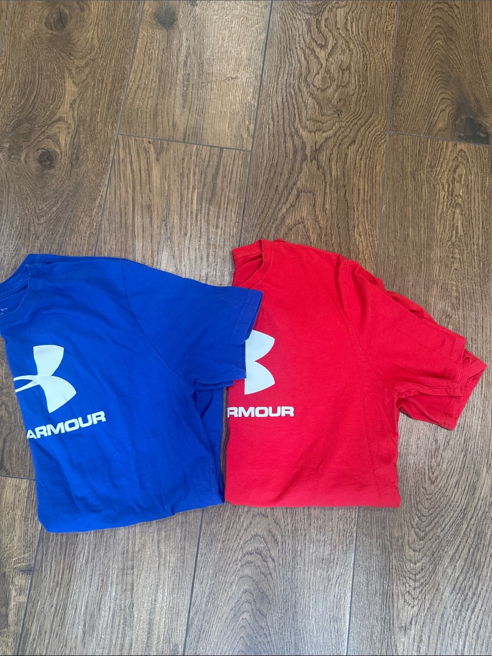 Men’s Under Armour Short Sleeve Logo Tees - Red & Blue size - Large - Picture 8 of 8